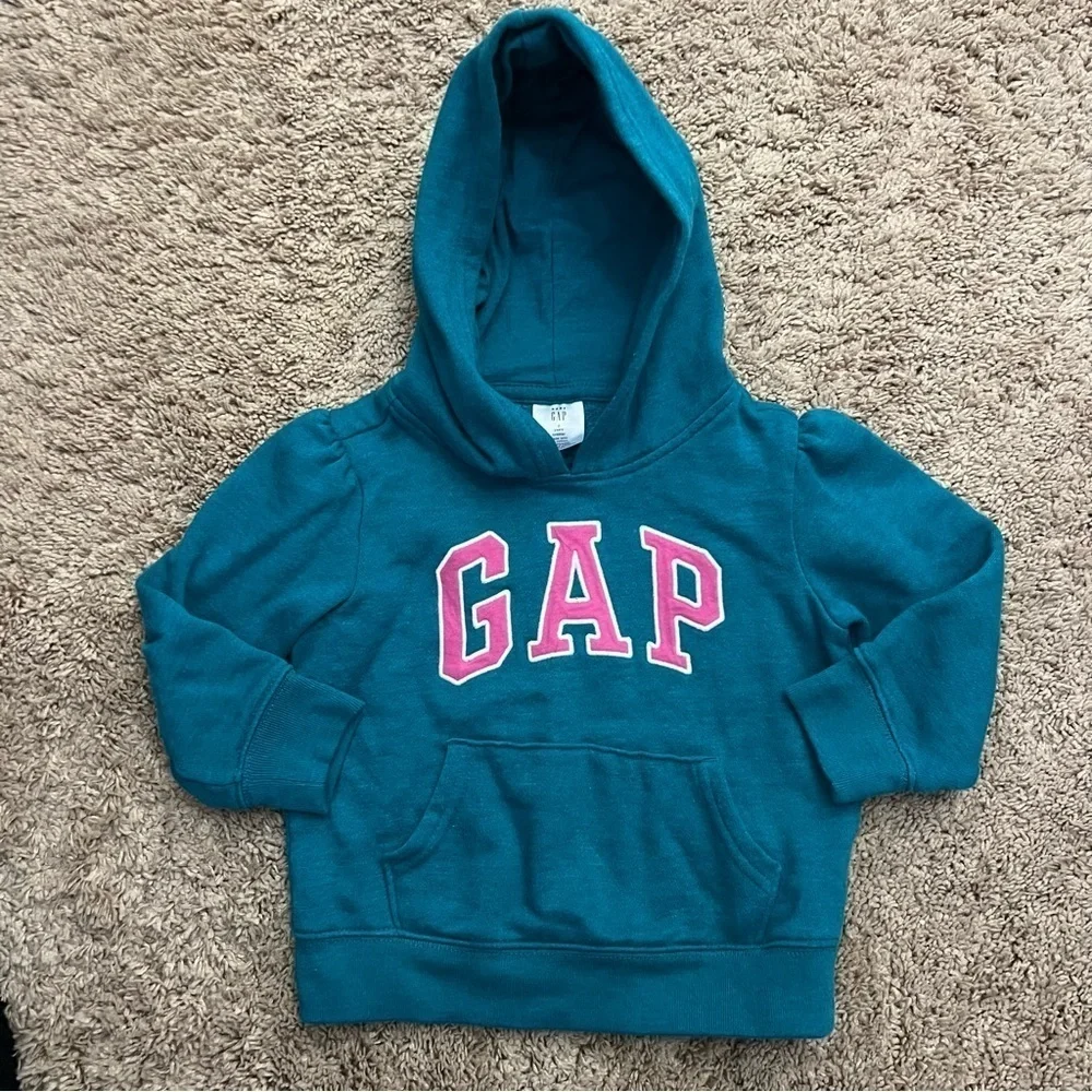GAP Kids Turquoise and Pink Hoodie Size 2 Years